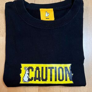 FR2 CAUTION ウサギロゴ Tシャツ ブラック ストリート エフアールツー