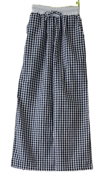 【未使用】ギンガムチェック ワイドパンツ ウエスト総ゴム M 海外製品