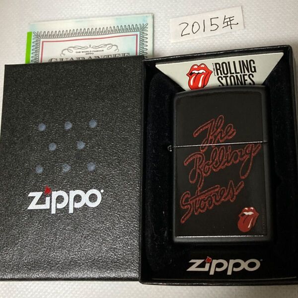 ZIPPO ROLLING STONES ロゴ マットブラック 未使用 美品 箱付き 2015年製