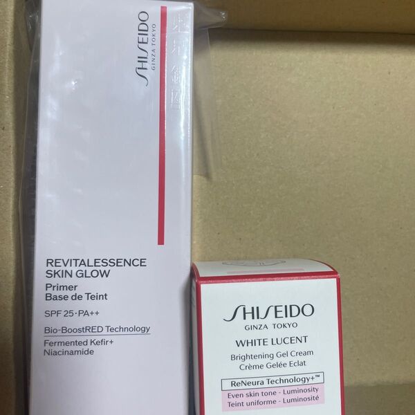 エッセンス スキングロウ プライマー 30g ・SHISEIDO ホワイトルーセント ブライトニングジェルクリーム 15g