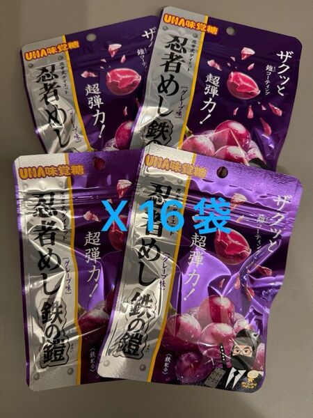 【大人気】忍者めし 鉄の鎧 グレープ味 16袋セット