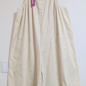 新品タグ付 gossip! 綿麻オールインワン ワイドパンツ オフホワイト