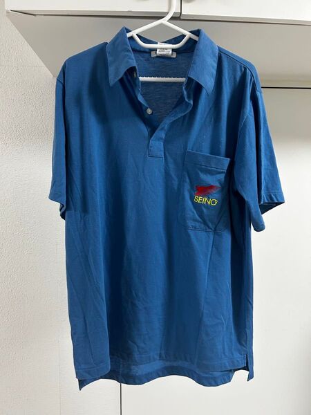 西濃運輸 SEINO 半袖ポロシャツ Lサイズ 青 ほぼ未使用 作業着 作業服 企業品 希少品