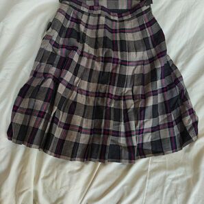 チェック柄プリーツスカート グレー系