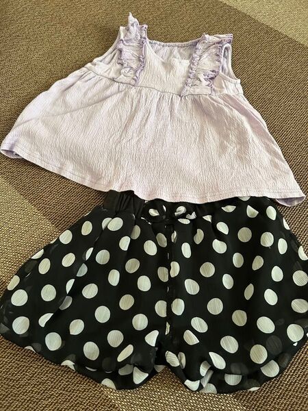 子供服 夏コーデ ノースリーブ ショートパンツ 90 95