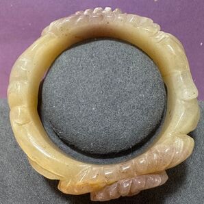 エキネシア花柄バングル 芋泥 天然石バングル シャー太翠