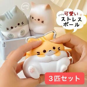 ストレスボール リラックス ぷにぷに 猫 3点セット ストレス発散