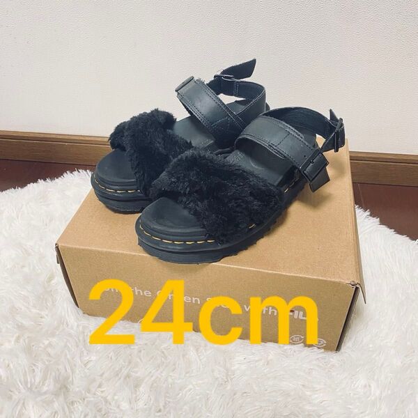 Dr.Martens サンダル 厚底 ブラック UK5 24cm相当 ファー ブラック