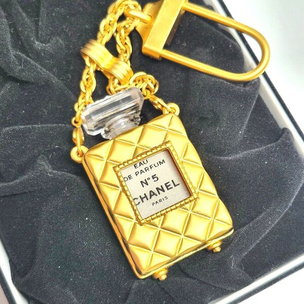 レア 希少 高級 CHANEL シャネル 香水 ココマーク キルティング マトラッセ チェーン ゴールド キーホルダー チャーム