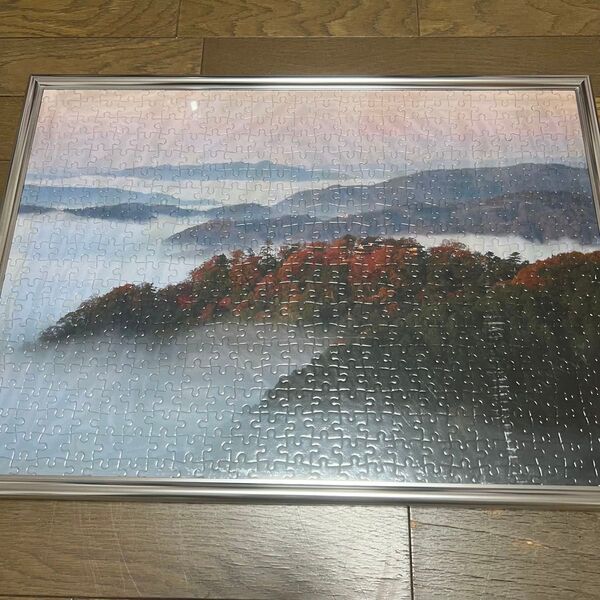 ジグソーパズル 1000ピース 岡山 備中松山城 完成済み シルバーフレーム