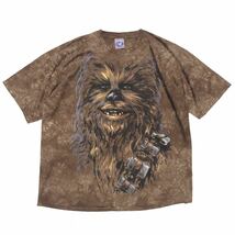 ■超激レア■90s USA製 STARWARS LIQUID BLUE チューバッカ タイダイ アート Tシャツ XXL スターウォーズ 映画 ムービー ビンテージ_画像1