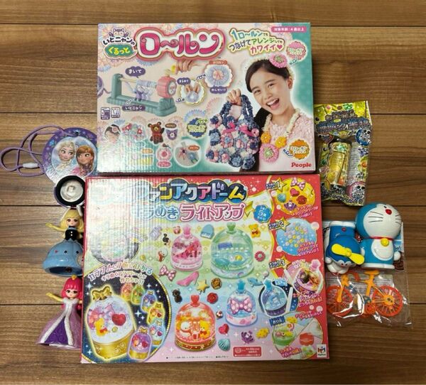 ファンファンアクアドーム(編みもの)メイキングトイ 万華鏡貯金箱 未使用品あり ドラえもん アナ雪