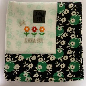  Anna Sui ANNA SUI handkerchie floral print green unused C