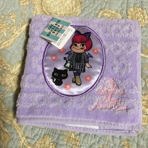 ANNA SUI アナスイ×ペコラ タオルハンカチ ペコラちゃん 黒猫 パープル 未使用A