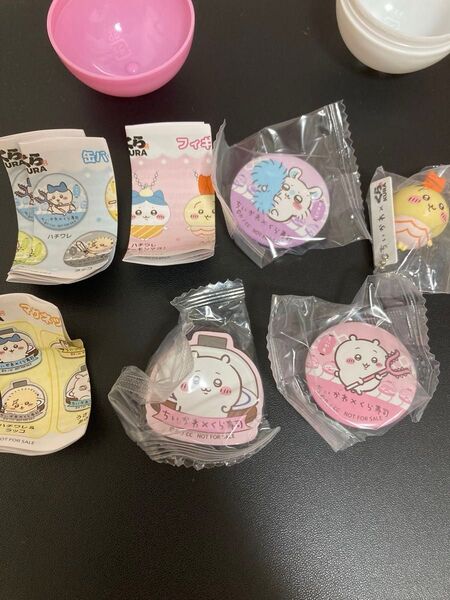 ちいかわ くら寿司 フィギュア うさぎ マグネットシート 缶バッジ ちいかわ&カブトムシ モモンガ