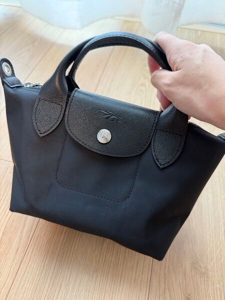 LONGCHAMP ロンシャン ル プリアージュ ハンドバッグ トートバッグ ショルダー紐付き Sサイズ 黒