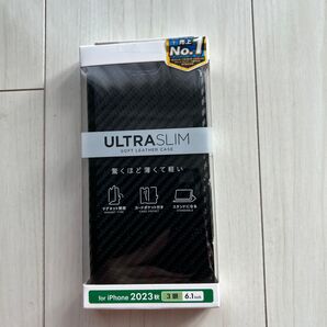 ULTRASLIM iPhone 2023秋 3眼 6.1inch ソフトレザーケース ブラック