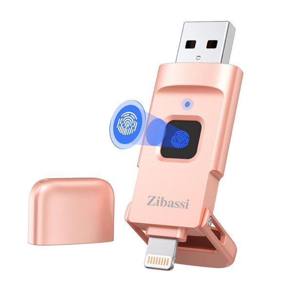 Zibassi【MFI認証取得 指紋認証】iPhone用USBメモリ指紋認証 256GB