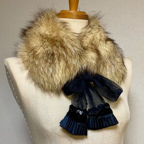 リアルファーティペット チュールリボン スパンコール付き