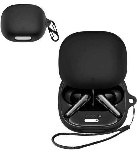For Anker Soundcore Liberty 4 Pro 用 ケース カバー シリコン 保護ケース ブラック