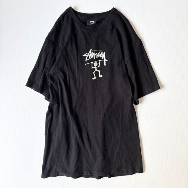 ステューシー プリント ロゴ ブラック M 半袖Tシャツ Stussy