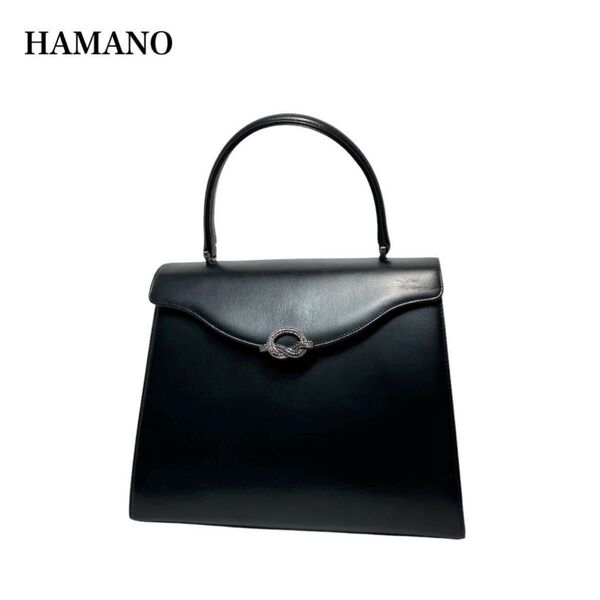 ☆美品☆ HAMANO 濱野皮革工藝 ハマノ/カーフレザー 本革/ワンハンドル/ハンドバッグ フォーマルバッグ 冠婚葬祭バッグ