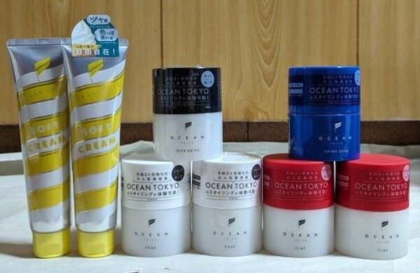 オーシャントリコ ヘアスタイリング、ヘアワックス5点、整髪料2点