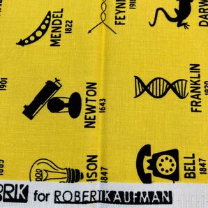 ロバートカフマン 発明家 発明家 絵文字 黄色地 50cm 生地ハギレ