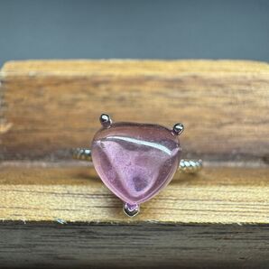 お得!フローライト天然石 (パープルピンク色)パワーストーンリング フリーサイズ