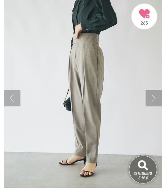 美品 La boutique bonbon ハイウエストテーパードパンツ 36
