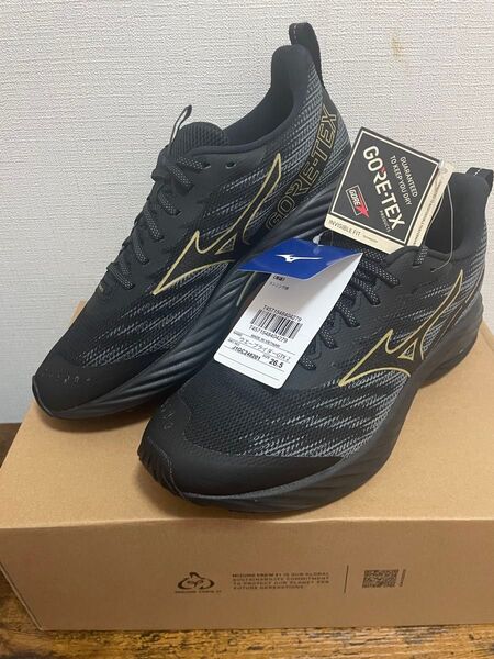 Mizuno WAVE RIDER GTX 26.5cm GORE-TEX ミズノウェーブライダーGTX防水 黒金