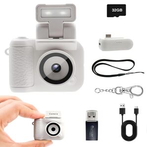 ミニデジタルカメラ 1080P 1.44インチ画面 25g重さ 32GBカード付属 TYPE-C充電式 日本語取扱説明書