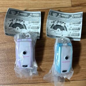 メールケータイ メルプチ ミニチュアチャーム New カラー ベリーパープル ミントブルー キーホルダー 2こセット ガチャ