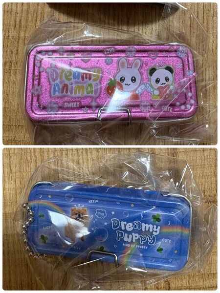 あの頃の缶ペンケースマスコット 子犬 ファンシー 2点セット ガチャ カプセルトイ