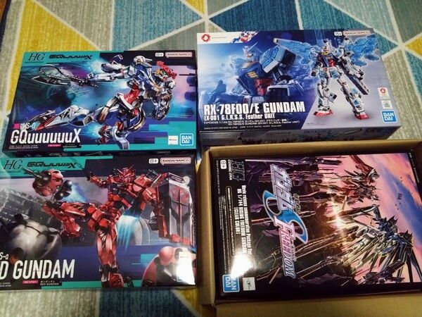 HG 1/144 ガンプラまとめ売り ジークアクス 赤いガンダム ガンダム(グラスフェザー) ライジングフリーダムクリアカラー
