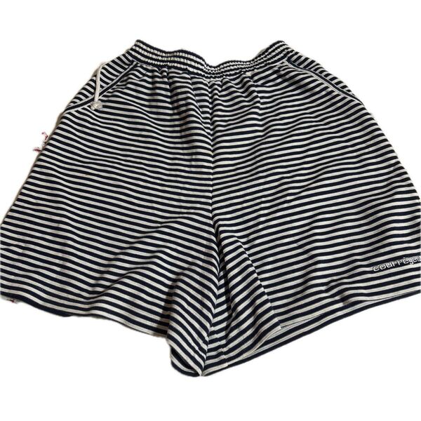 courreges ボーダー柄ショートパンツ ネイビー×ホワイト レディース