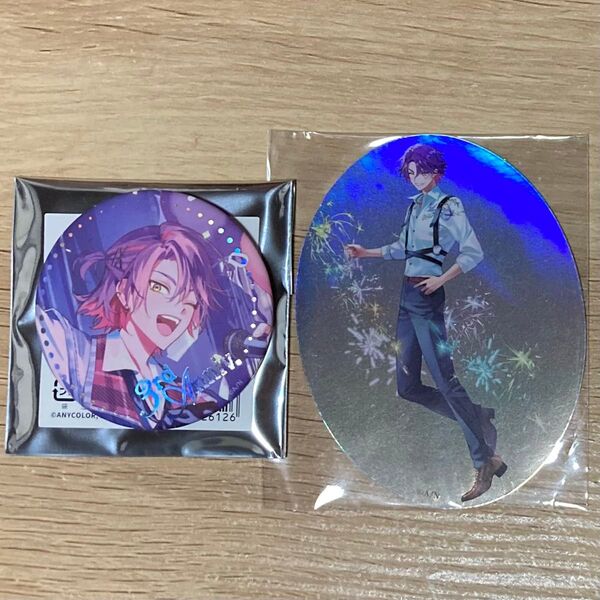 にじさんじ ヴォルタ 3rd Anniversary 箔押し缶バッジ 渡会雲雀 art オーロラステッカー