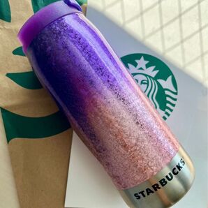 STARBUCKS スターバックス カンシェイプ ステンレスボトル クラックグラデーションパープル タンブラー スタバ 水筒