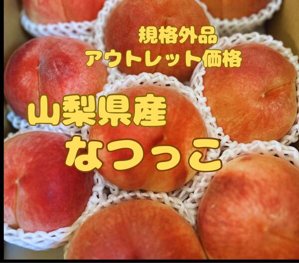 【自宅用加工用】山梨県産桃なつっこ 硬い品種 9個 大きさバラバラ 傷あり 規格外商品 常温発送