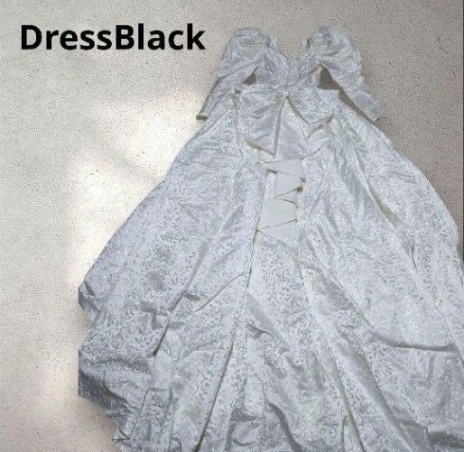 DressBlack ウェディングドレス パフスリーブ 長袖 ロング 結婚式 パーティ