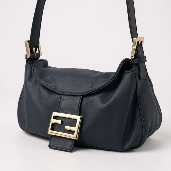 FENDI フェンディ マンマバケット FFロゴ ワンショルダーバッグ ジャージ素材 ブラック