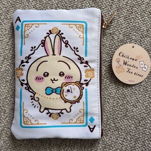 ちいかわ 不思議の国のアリス レピア織フラットポーチ うさぎ トランプA