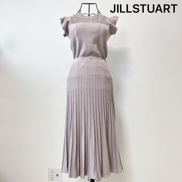 JILLSTUART ジルスチュアート フレンチスリーブ ニットロングワンピース フリル袖