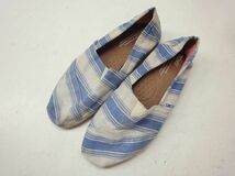 送料無料◎TOMS/トムス■W6.5(23.5cm)■レディース エスパドリーユ スリッポン シューズ 150313■ブルー/ホワイト■#20827MK387_10_画像1