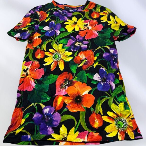 トルコ製 ポロラルフローレン 花柄 総柄 Tシャツ フローラル XSサイズ カットソー トップス レディース 半袖