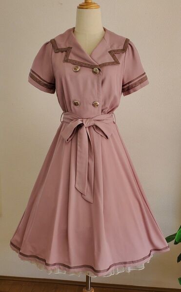 axes femme POETIQUE セーラー 半袖 膝丈 ワンピース