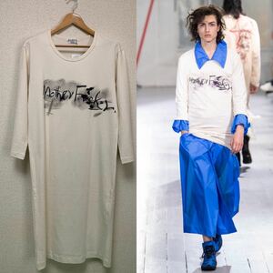 20ss YOHJIYAMAMOTO POUR HOMME ロングTシャツ 3 カTOP天竺顔料インクジェットプリントmother 風に...柄丸首7分袖　カットソー