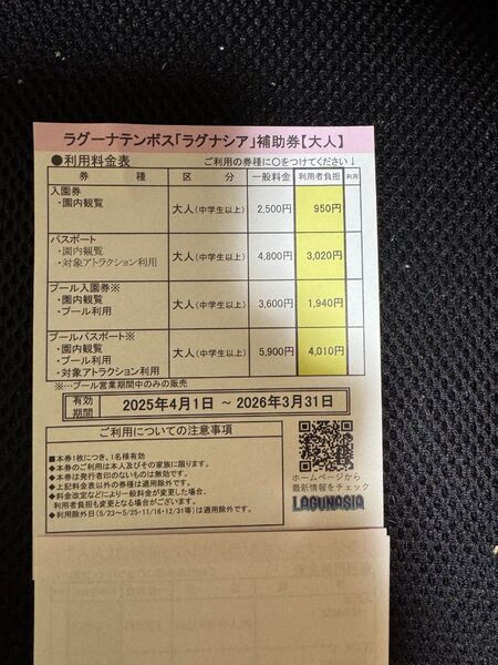 ラグーナ 割引券