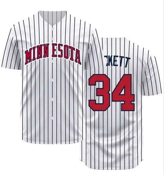 新品 MLB ミネソタ・ツインズ 永久欠番 背番号34 カービー・パケット(Kirby Puckett)レプリカユニフォーム