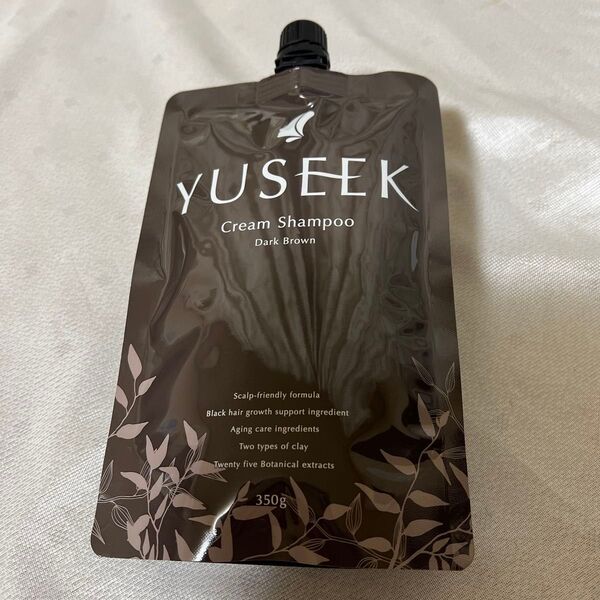 YUSEEK クリームシャンプー 白髪用ヘアマニキュア 黒染め シャンプー トリートメント 350g (1個 茶ブラウン)